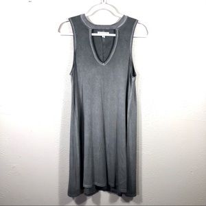 Gray Distressed T-shirt Dress American Eagle M